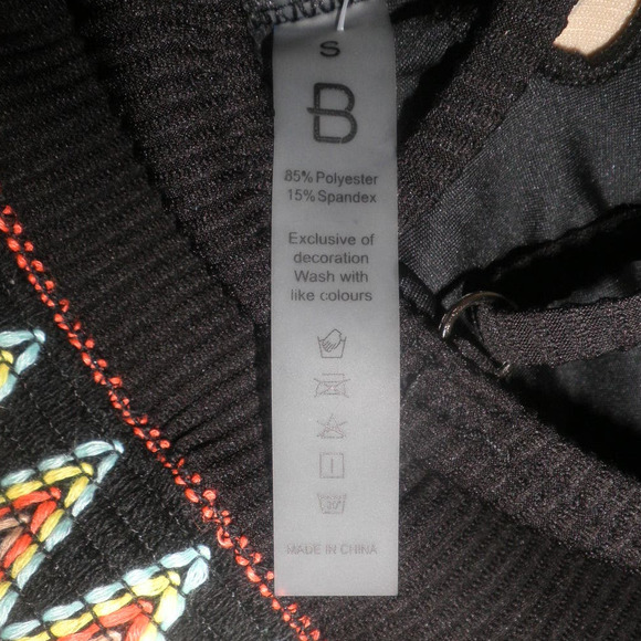 High Waisted Bathing Suits Ribbed Two Piece Bikini Set V-Neck Push Up, SM, Black - Picture 9 of 10